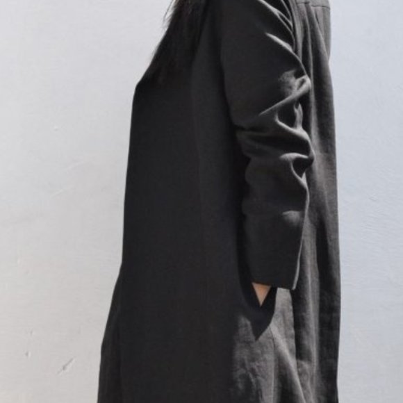 Turn Black Jackets & Blazers - TURN BLACK LINEN JACKET